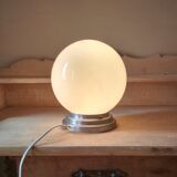 Old ceiling of 40's, white opaline globe, ceiling light