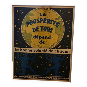Affiche 1920 « la prospérité de tous dépend de la bonne volonté de chacun » -