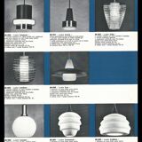 Scandinavian teak and opaline pendant light by Louis Kalff for Philips in 1968