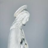 Statue of the Sacred Heart of Jesus signed Guelfi Maucci in marble powder
