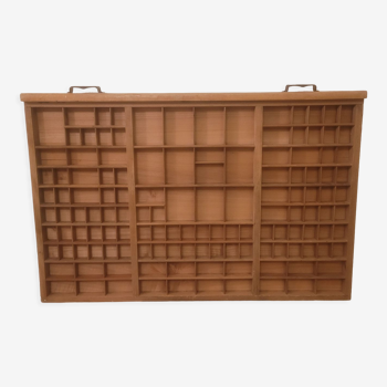 Casier d'imprimerie en bois