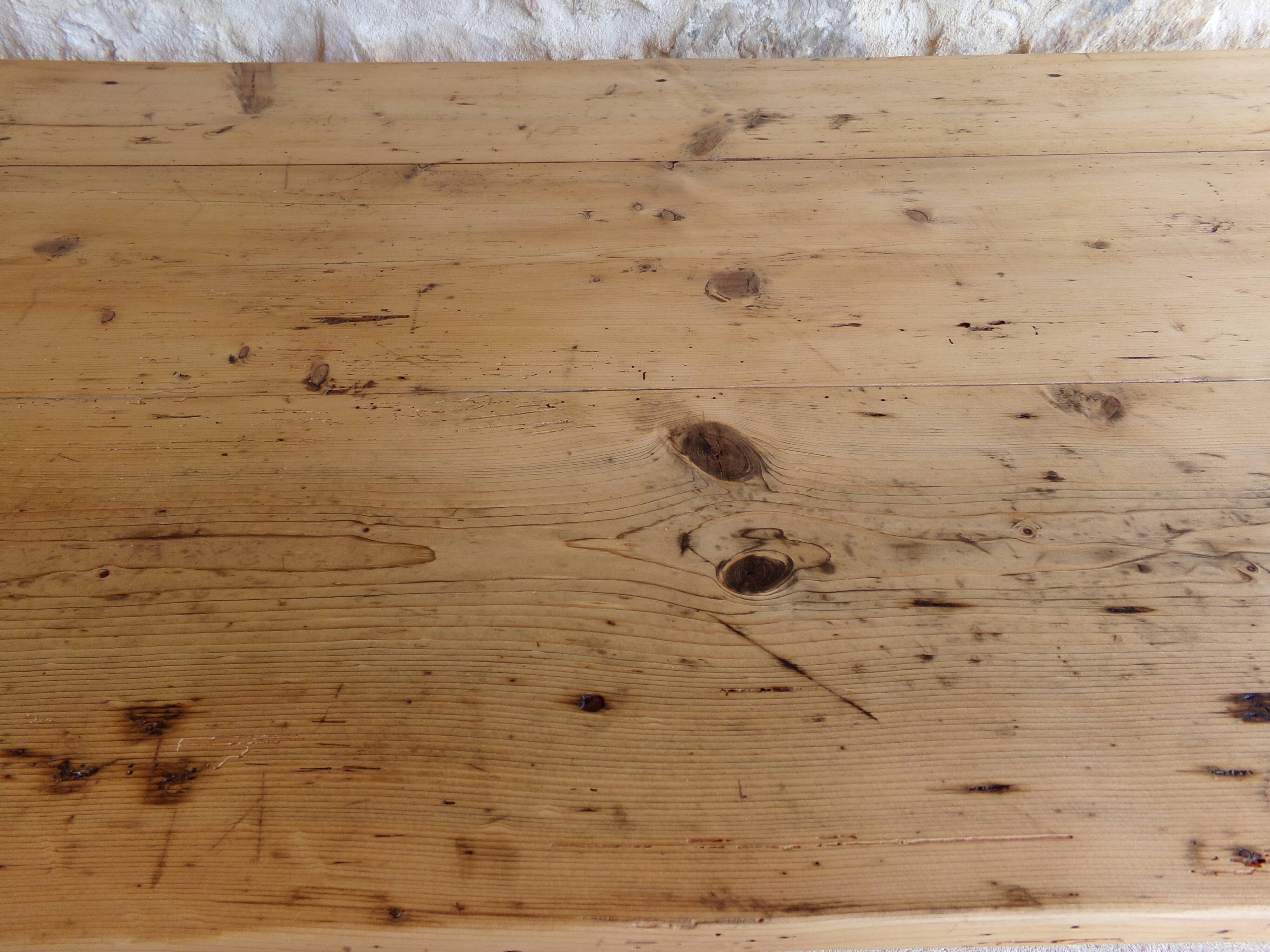 Farmhouse table in raw wood