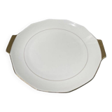 Gold Limoges porcelain cake dish