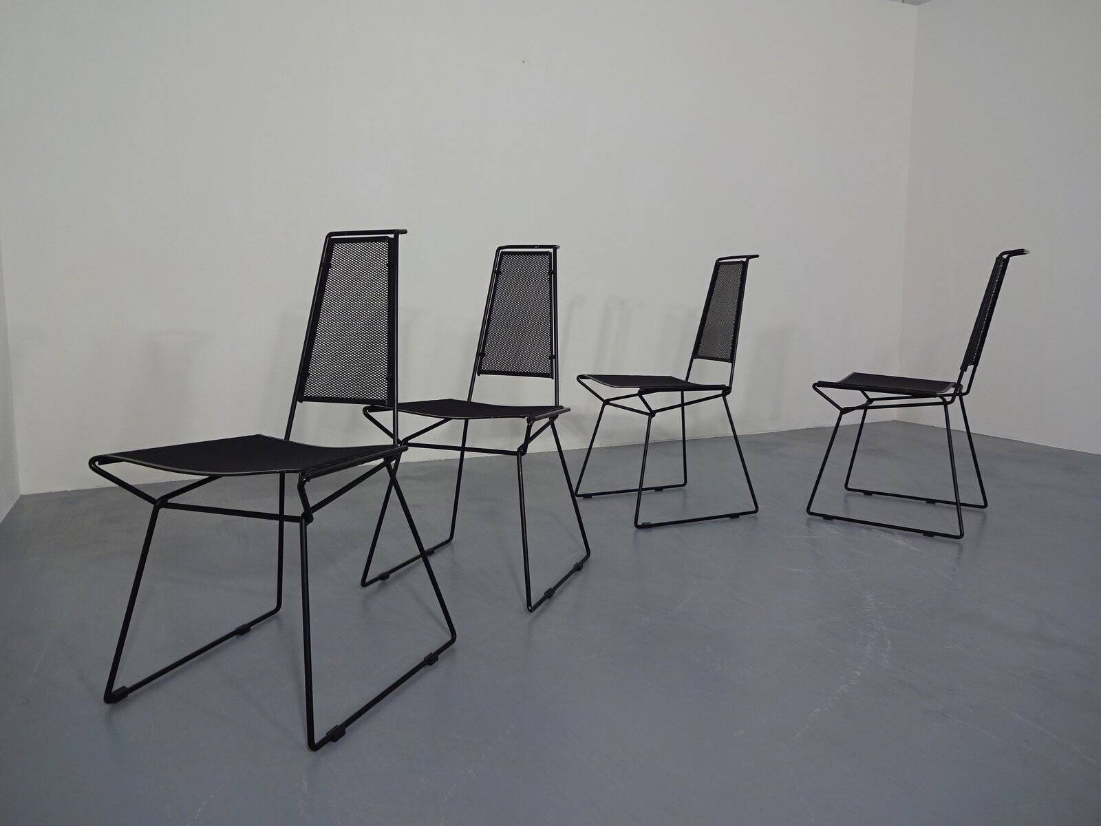 Metal Chairs by Rolf Rahmlow, 1980s, Set of 4