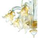 Luxury Italian Clear and Gold-Leaf Chandelier With Flowers and Leaves Muran