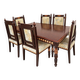 Dining table and 6 carved wooden chairs - Classic style - Chiniot, Pa