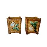 French Art Nouveau Square Flower Pots, Late 19th Century