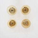 Set of four Dijkstra glass ceiling lights “Drop” The Netherlands, 1960's