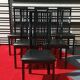 Maurice Villency GC Colombo Italia black lacquer high-gloss dining set