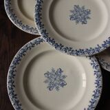 Un lot de 6 petites assiettes Terre de Fer bleu Clairefontaine Grec