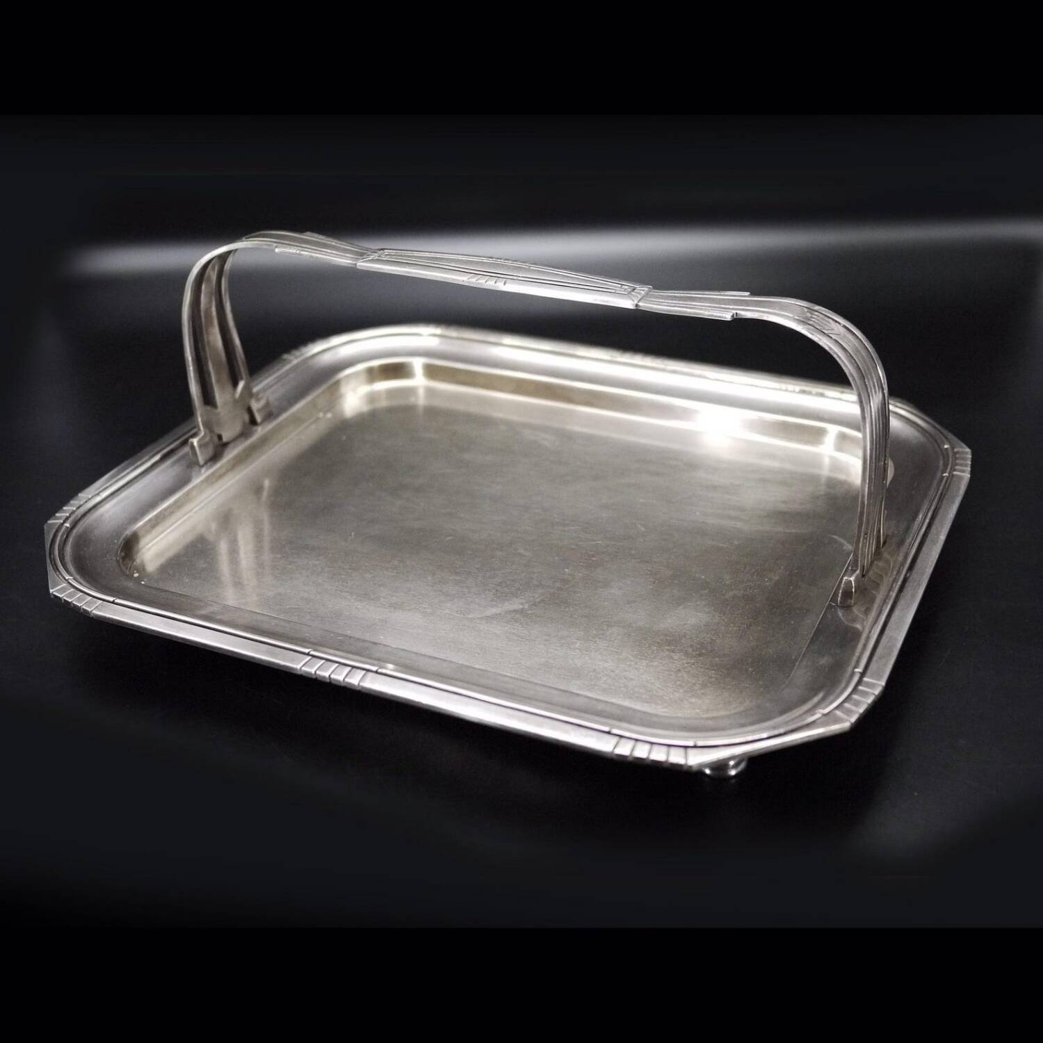 Antique French Silver Plated Tray by Durousseau & Raynaud