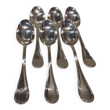 6 silver-plated soup spoons, Christofle Albi silversmith, 20.6cm