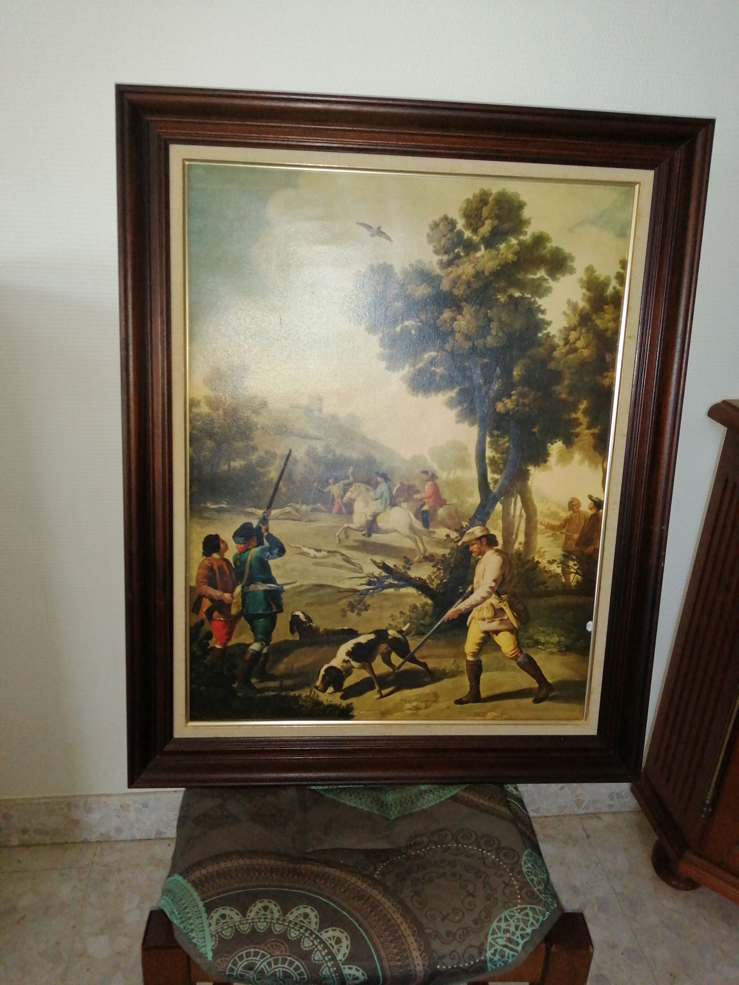 Painting "Quail Hunt 1775" by Francisco de Goya (Reproduction)