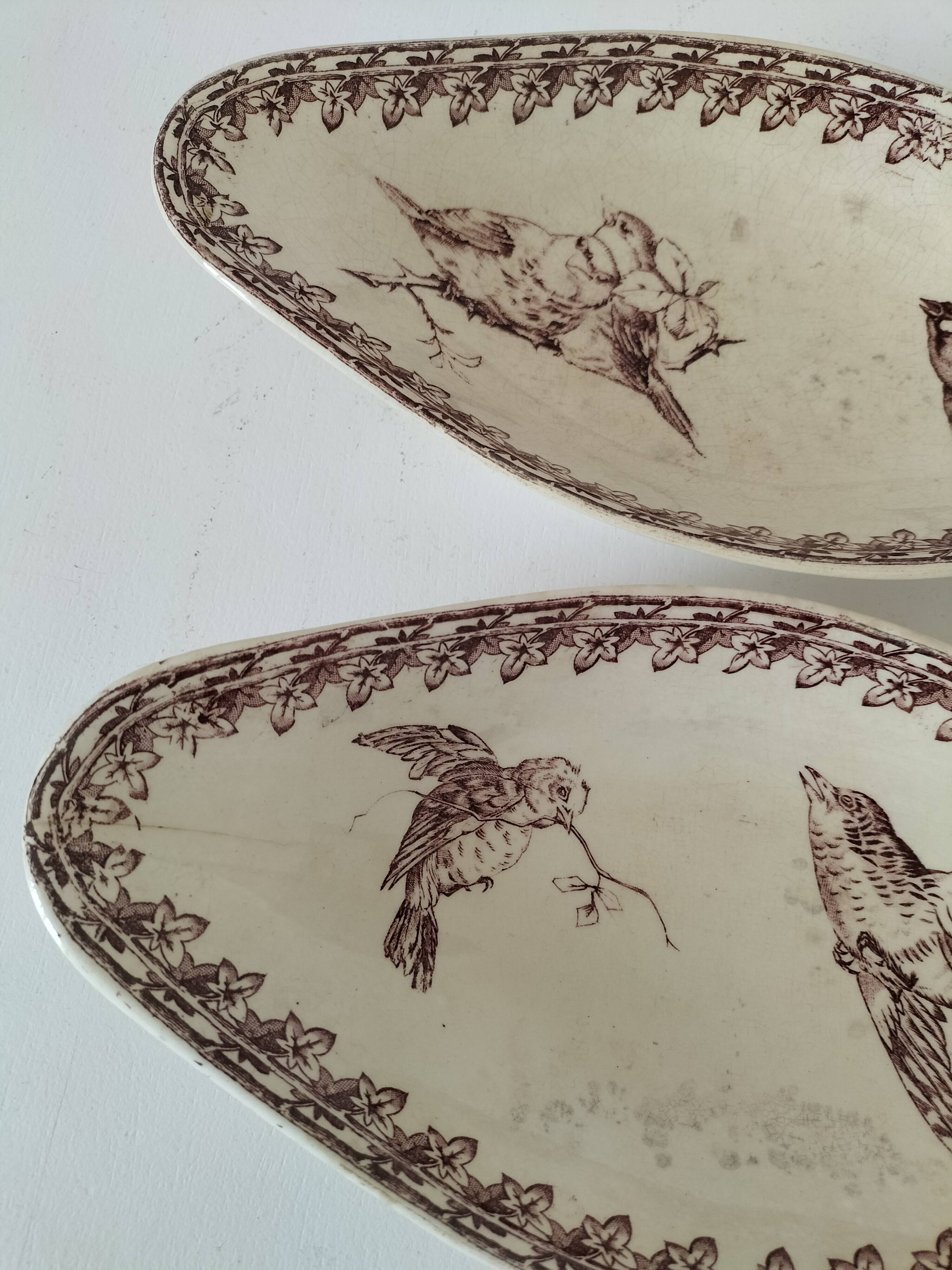 Two vintage U&C Sarreguemines Buffon model dishes