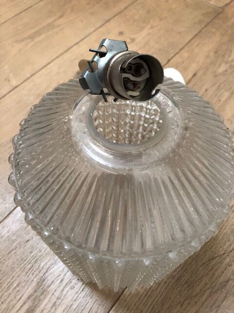 Vintage glass globe hanging lamp
