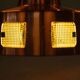 Space Age hanging lamp in coloured glass, vintage Scandinavian lamp.