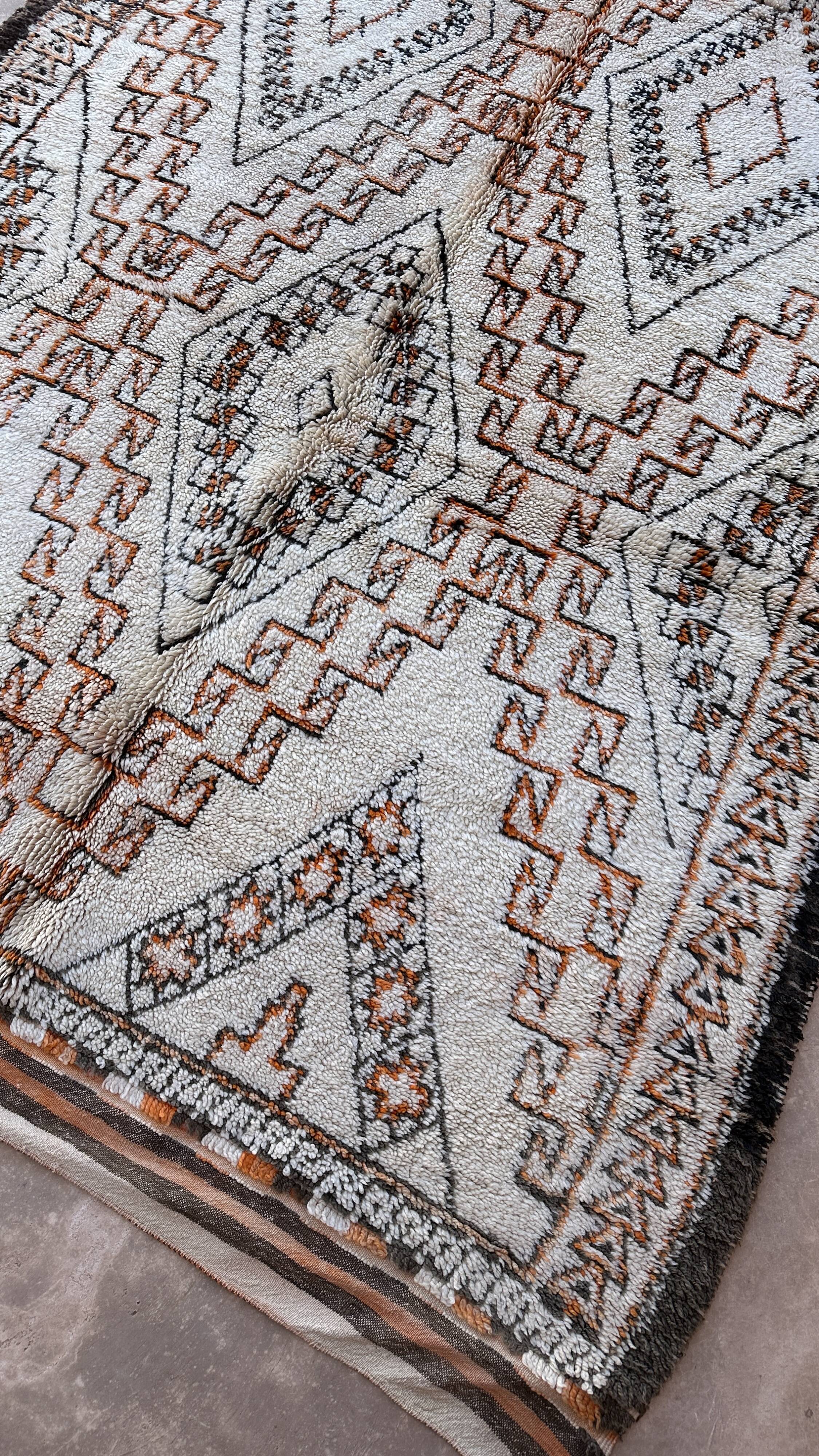 Beni Ourain Moroccan rug white - 190 x 338 cm