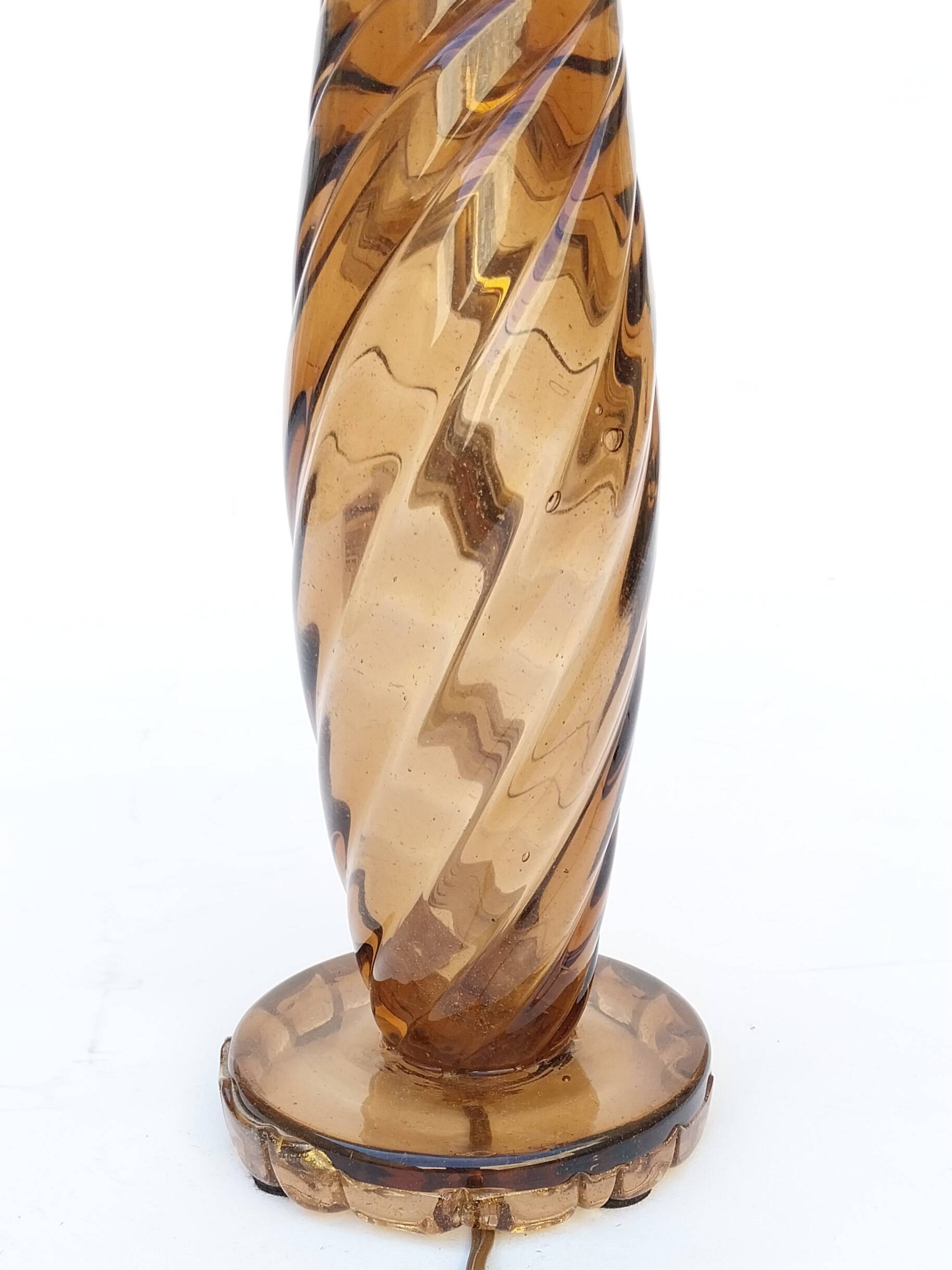 Murano glass lamp with gold glitter