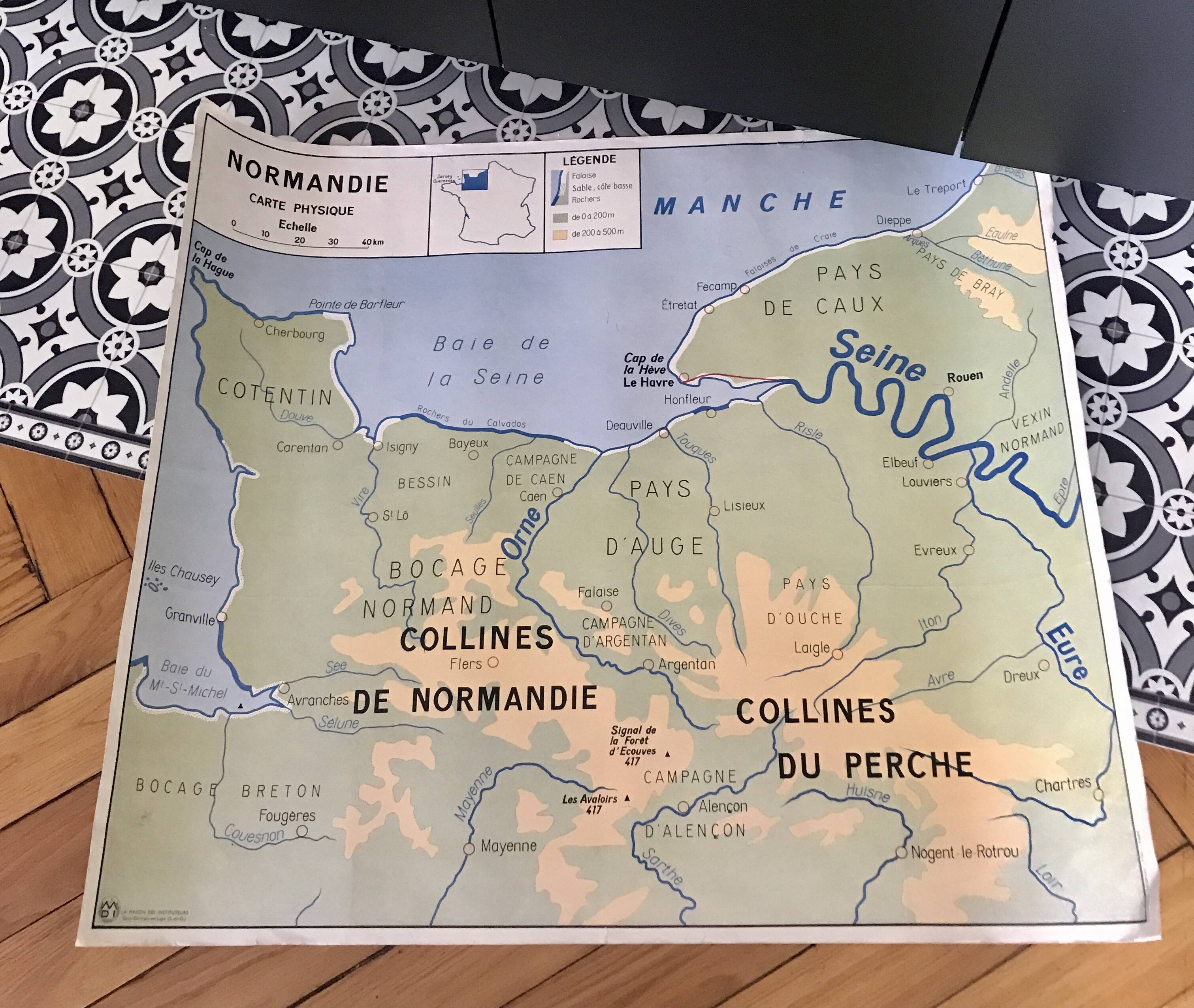Normandy school map 1960s