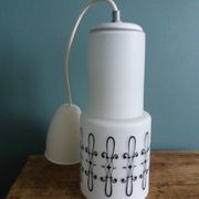 Suspension lampe abat jour verre motif arabesque