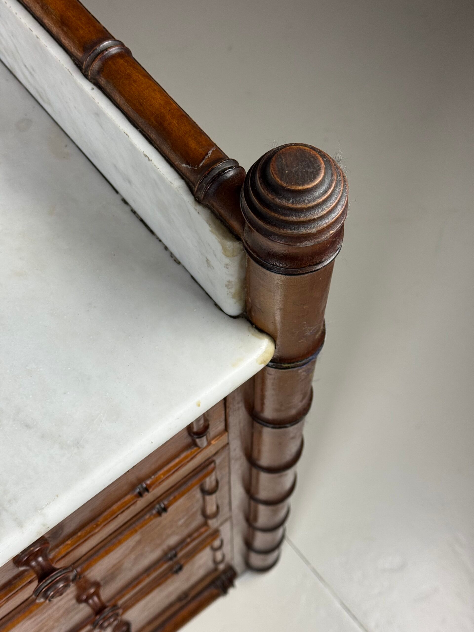Faux bamboo chest of drawers 1900