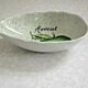 Set of 6 French Vintage Decorated Avocado Serving Dishes By Carte Blanche