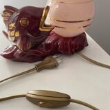 Ceramic and opaline fish lamp