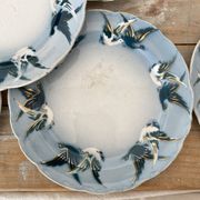 Rares assiettes à dessert Terre de Fer Choisy le roi , oiseaux