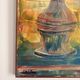 Old Oil Painting Canvas Still Life Lamp Book Modernist