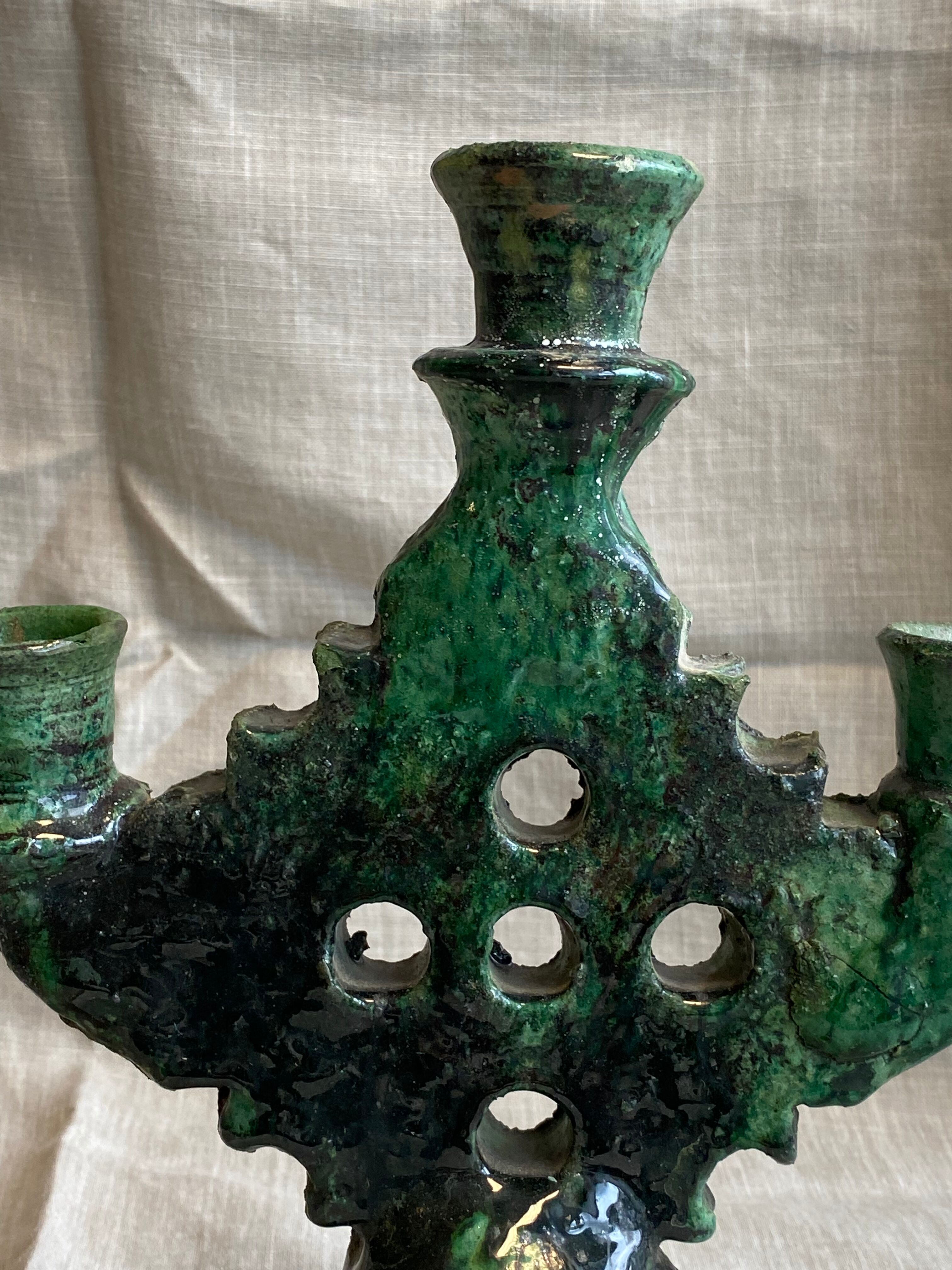 Tamegroute pottery candle holder