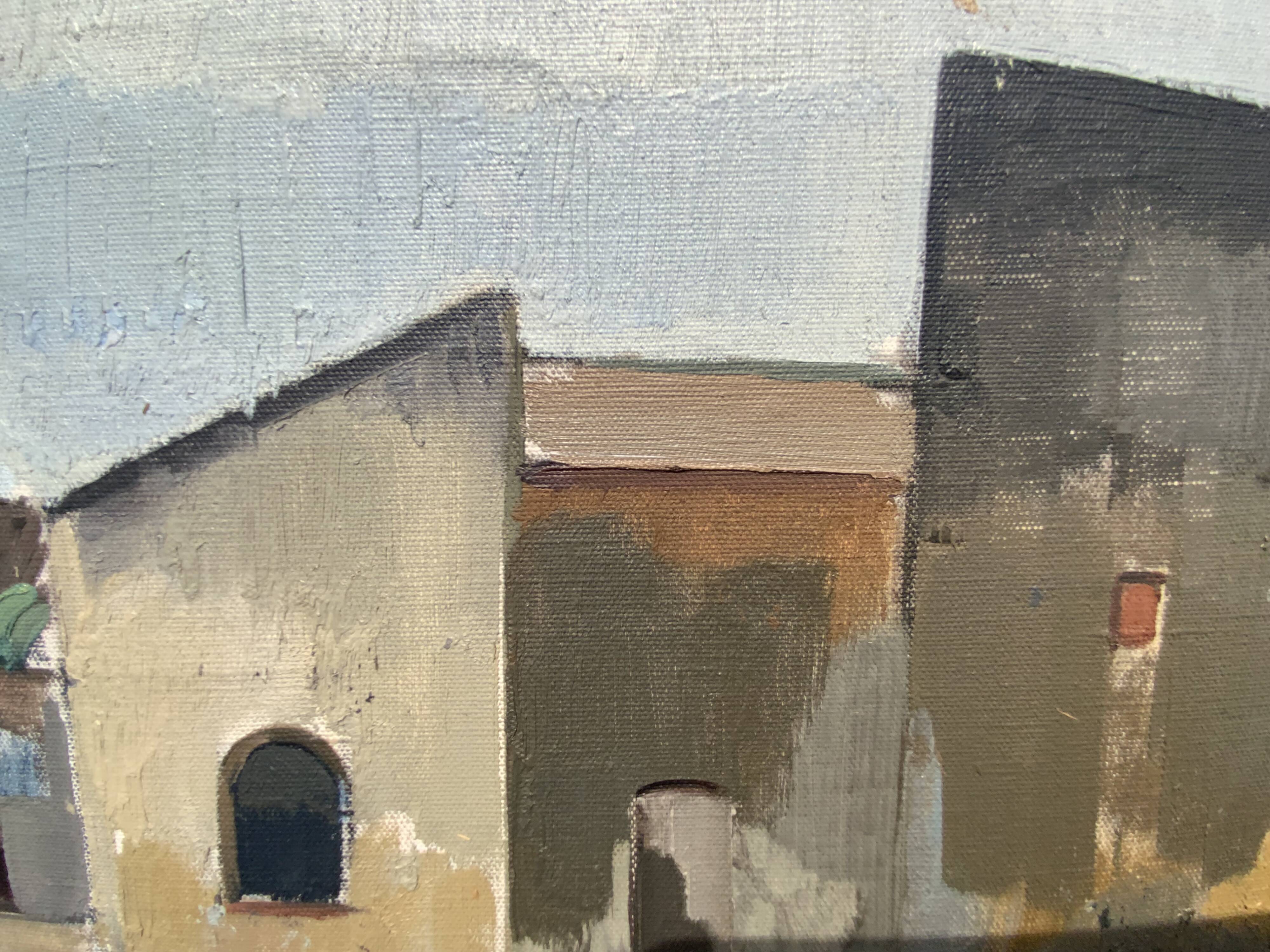 Huile sur toile vintage signée moderniste Gustav Adolf Johansson années 1960