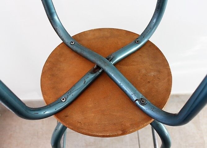 Pair of high industrial stools