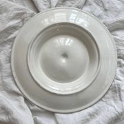 Round oyster or shell dish, vintage earthenware slip