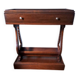 Pedestal table with lyre legs