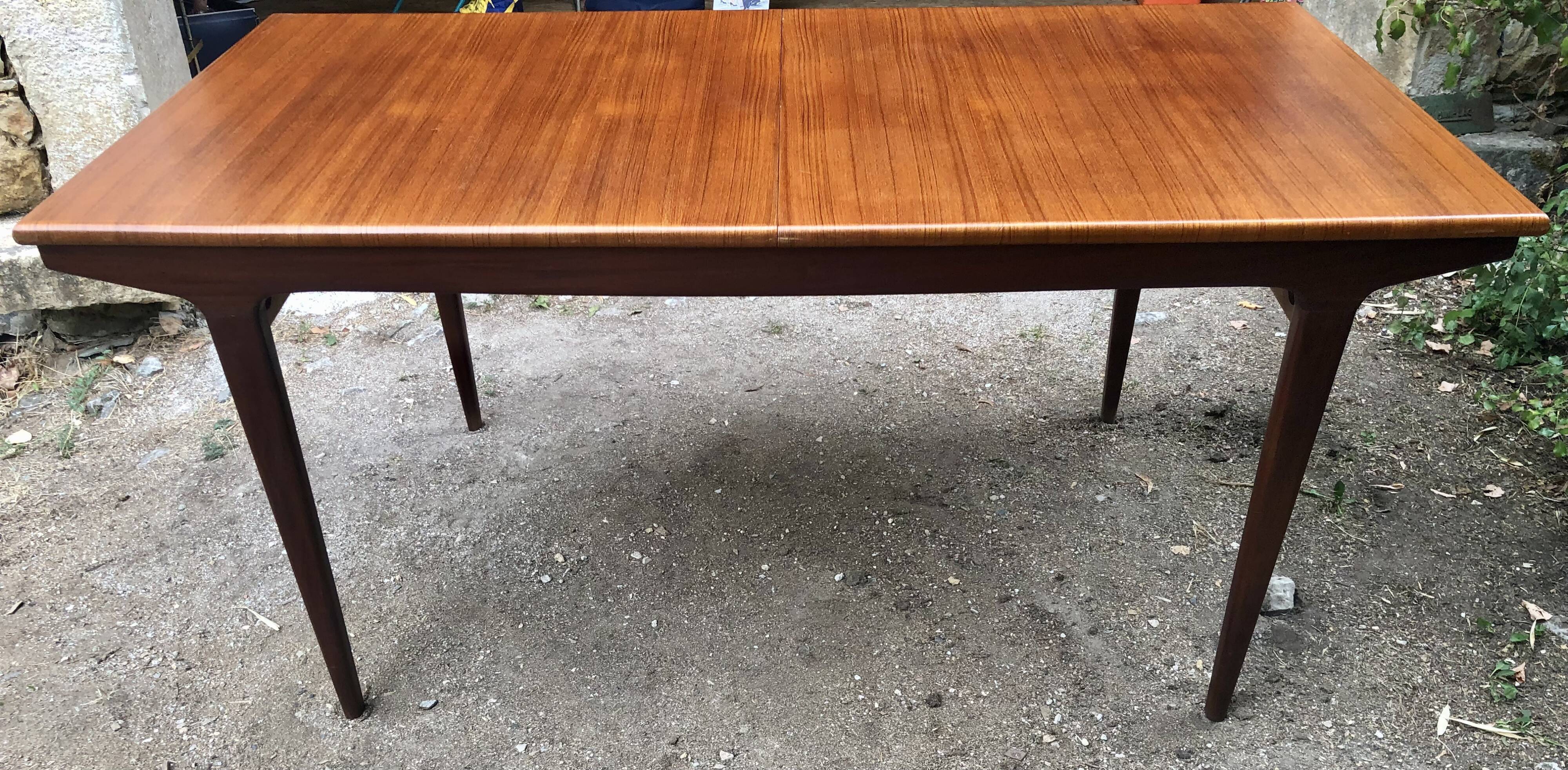 Teak table and exotic wood made in France