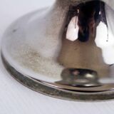 Candle holder in silver metal and lucite