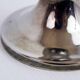 Candle holder in silver metal and lucite