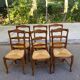 Set of 6 Provençal Louis XV chairs in solid oak with straw seats 198