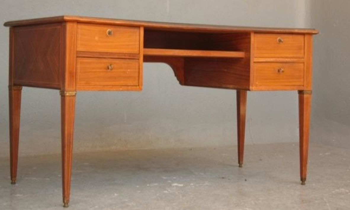 Plated style Louis XVI mahogany desk