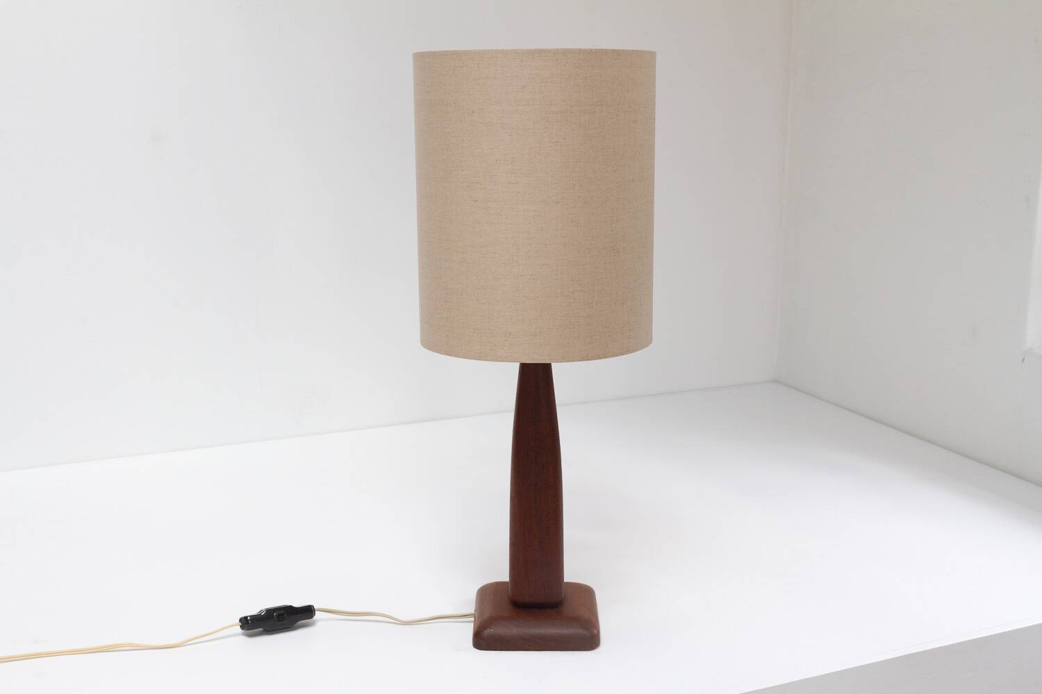 Vintage Danish Teak Table Lamp, 1960s