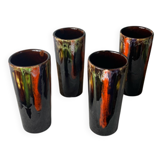 Vallauris ceramic orangeade glasses