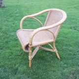 Old Light Wicker Armchair