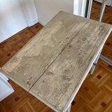 Gray farmhouse table with 1 drawer