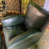 Paire de fauteuils Club cuir vert Poltrona Frau édition limitée