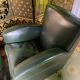 Pair of Poltrona Frau Green Leather Club Armchairs Limited Edition