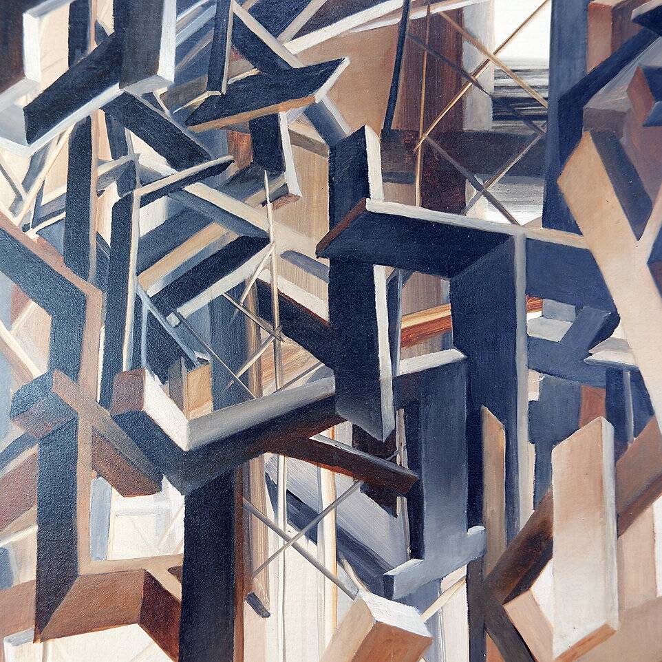 Alix Dufaux - Abstract Geometric painting 1967