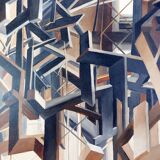 Alix Dufaux - Abstract Geometric painting 1967
