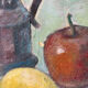 Nature morte - bouquet avec café et fruits, huile sur toile