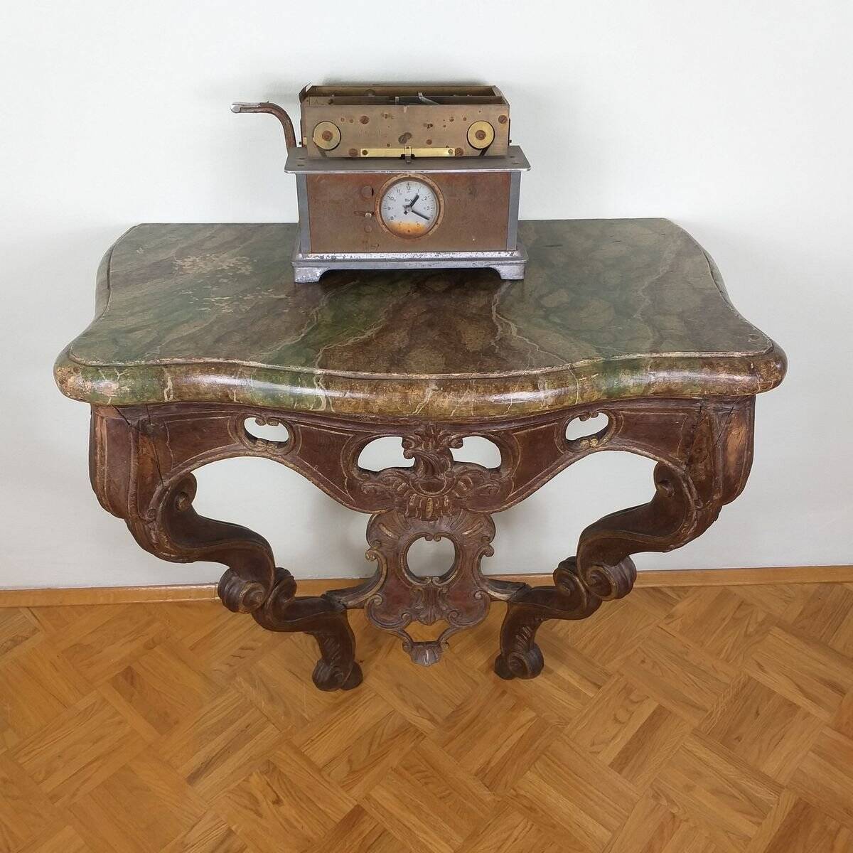Antique German church console table, 19th century