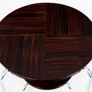 Table basse Bauhaus en chrome et Macassar de Kovona, années 1950.